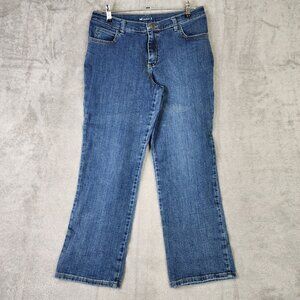 Womens Lee Blue Denim Jeans Straight Leg Relaxed Fit Medium Wash Size 10